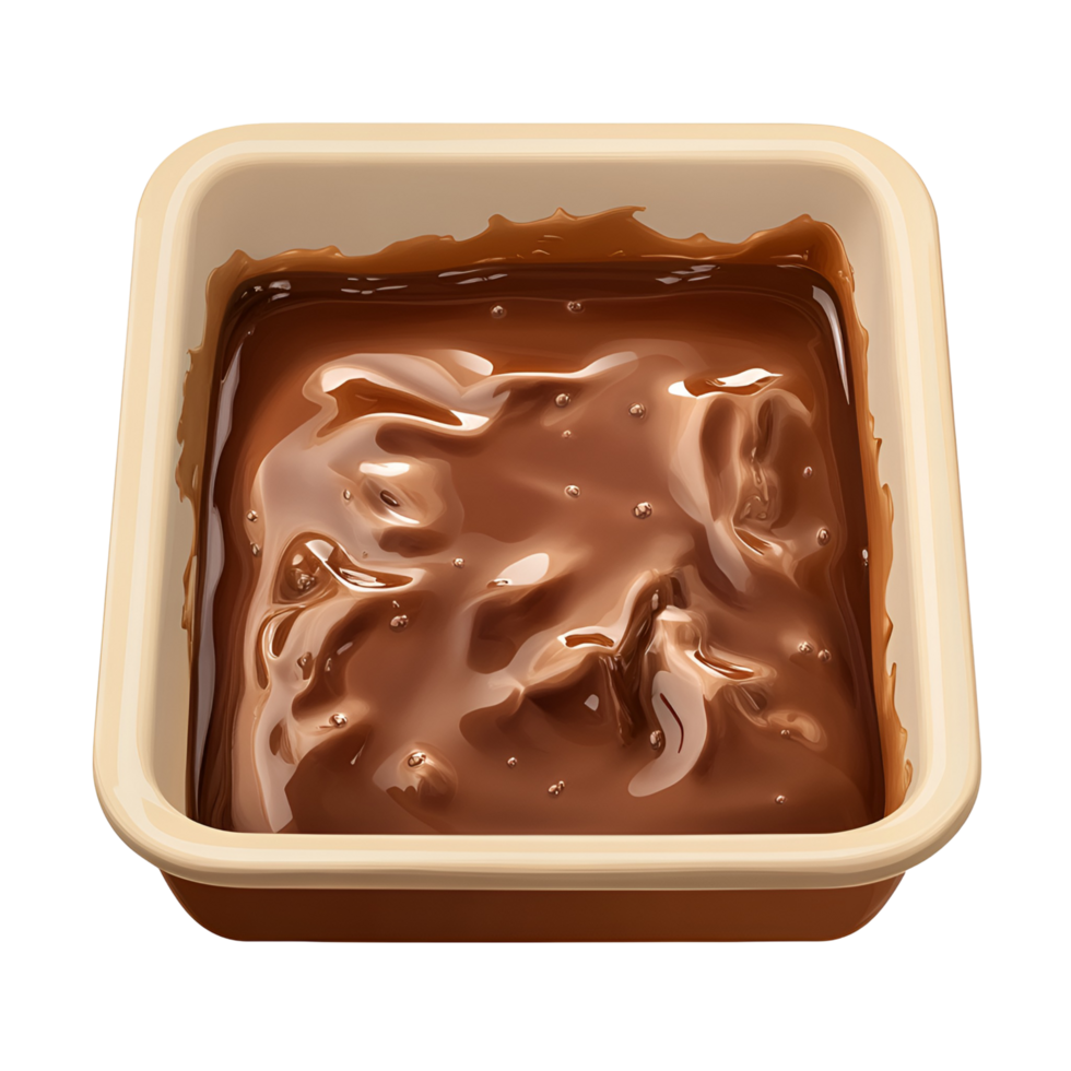 chocolate in a square container on transparent background png
