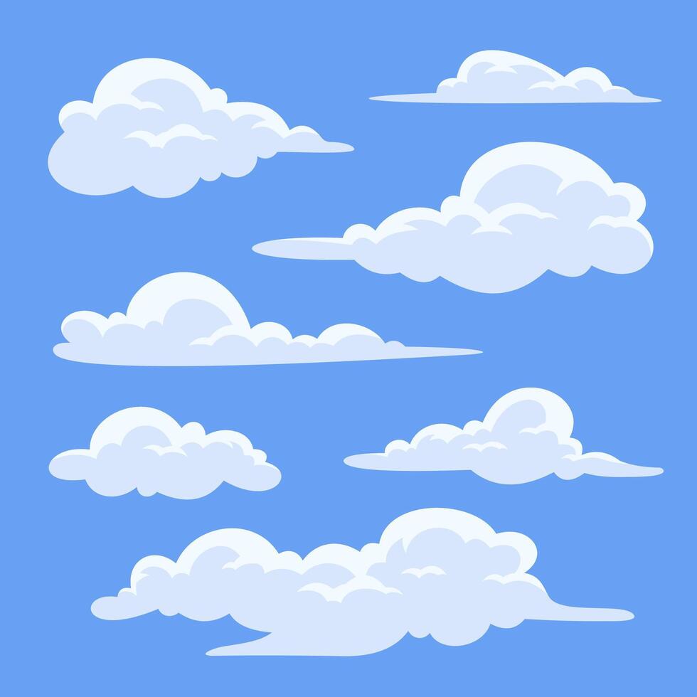 Cartoon-Style Clouds Collection vector