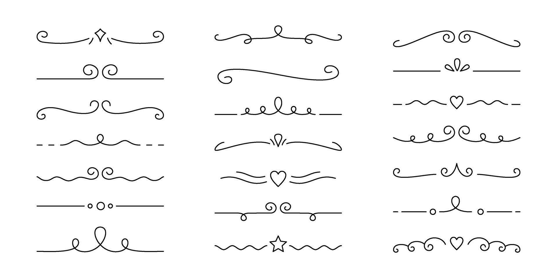Elegant Decorative Line Dividers Collection with Editable Stroke vector