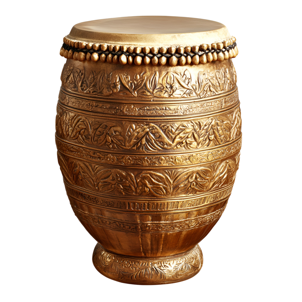 a golden drum on a transparent background png