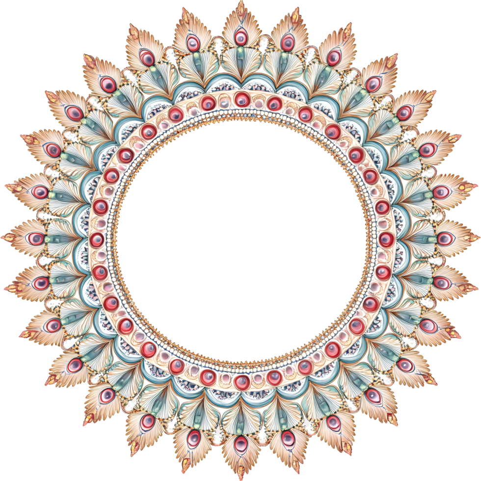 a round frame with a colorful design transparent background png