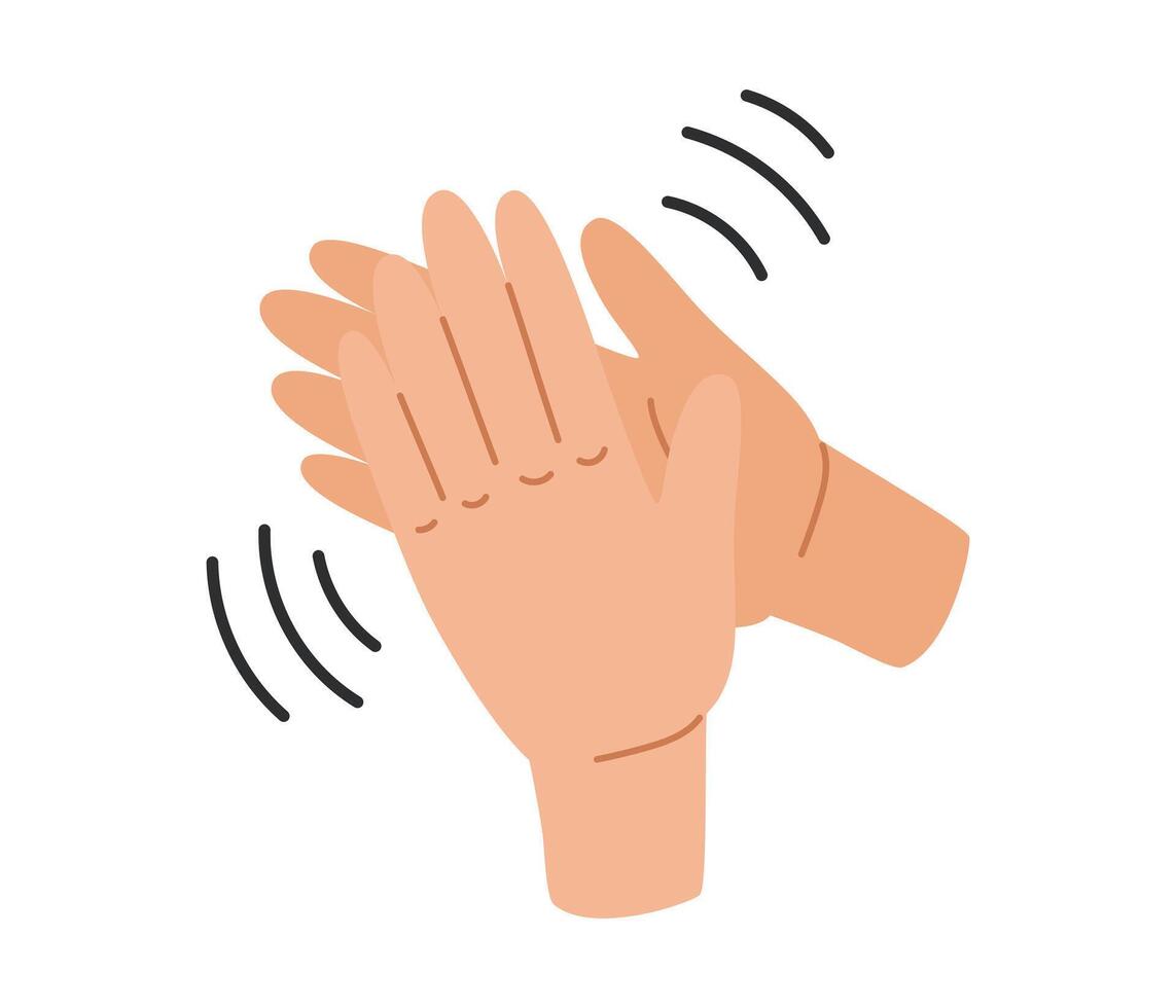Applause icon. Human hands clap gesture. Flat illustration isolated on white background vector