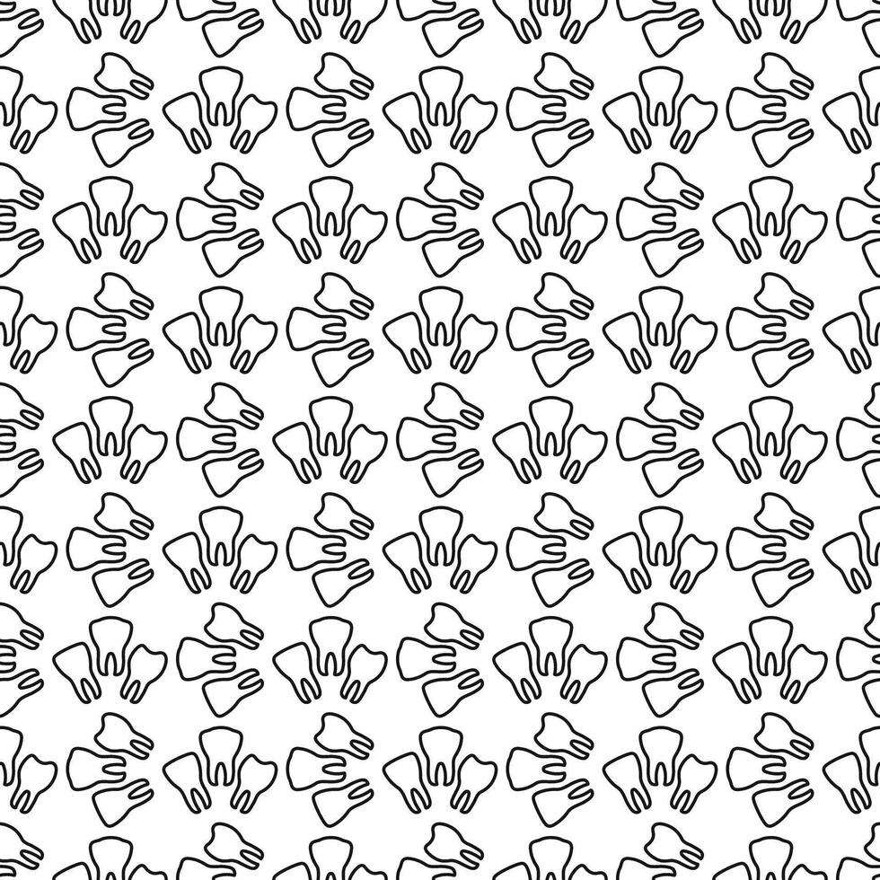 Repeating pattern of cartoon teeth outlining a playful design vector