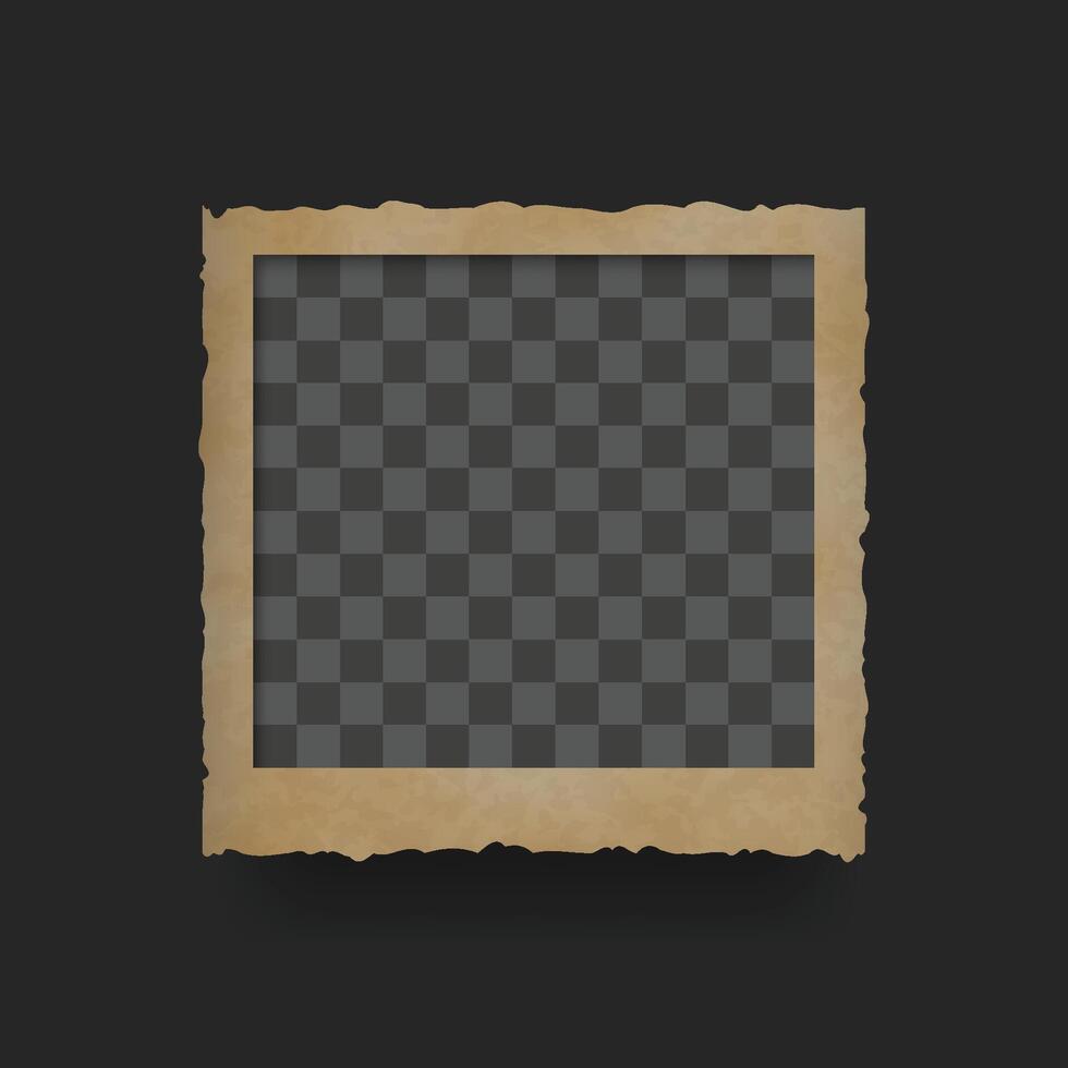 Photo frame with torn edges isolated vector