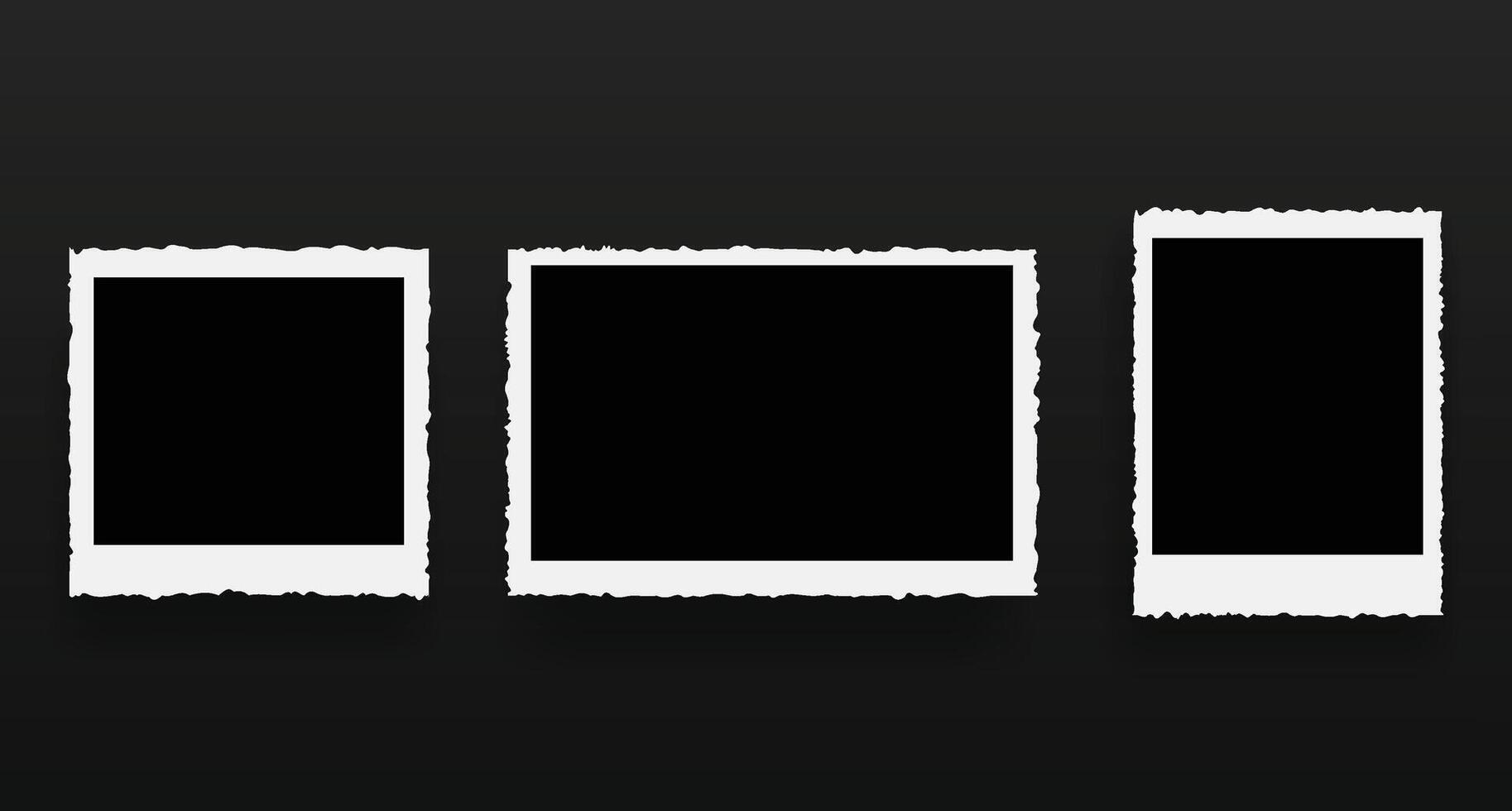 Photo frames with torn edges vector