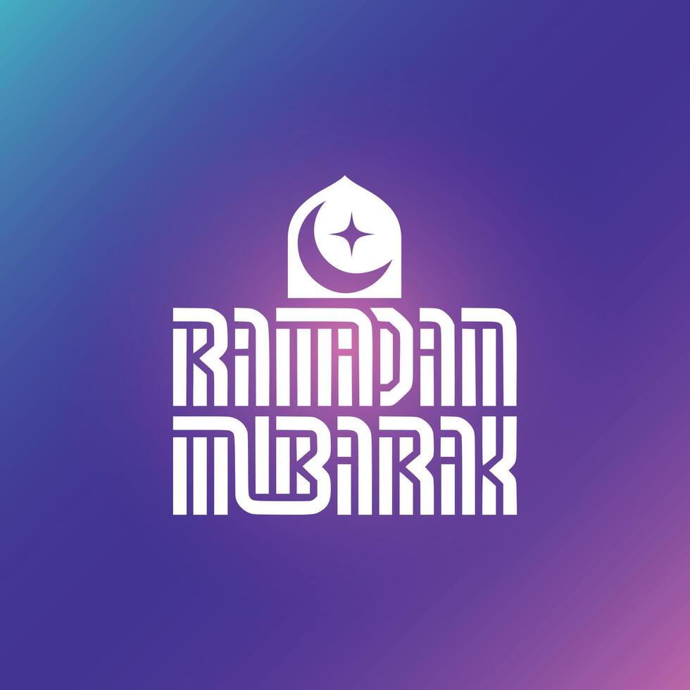 Ramadan Kareem, Typography english with modern style for month of the quran vector