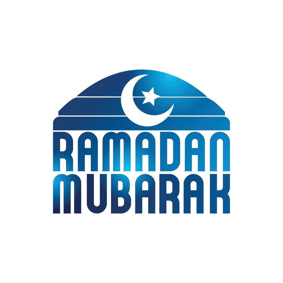 islamic greetings ramadan mubarak card design with moon vector
