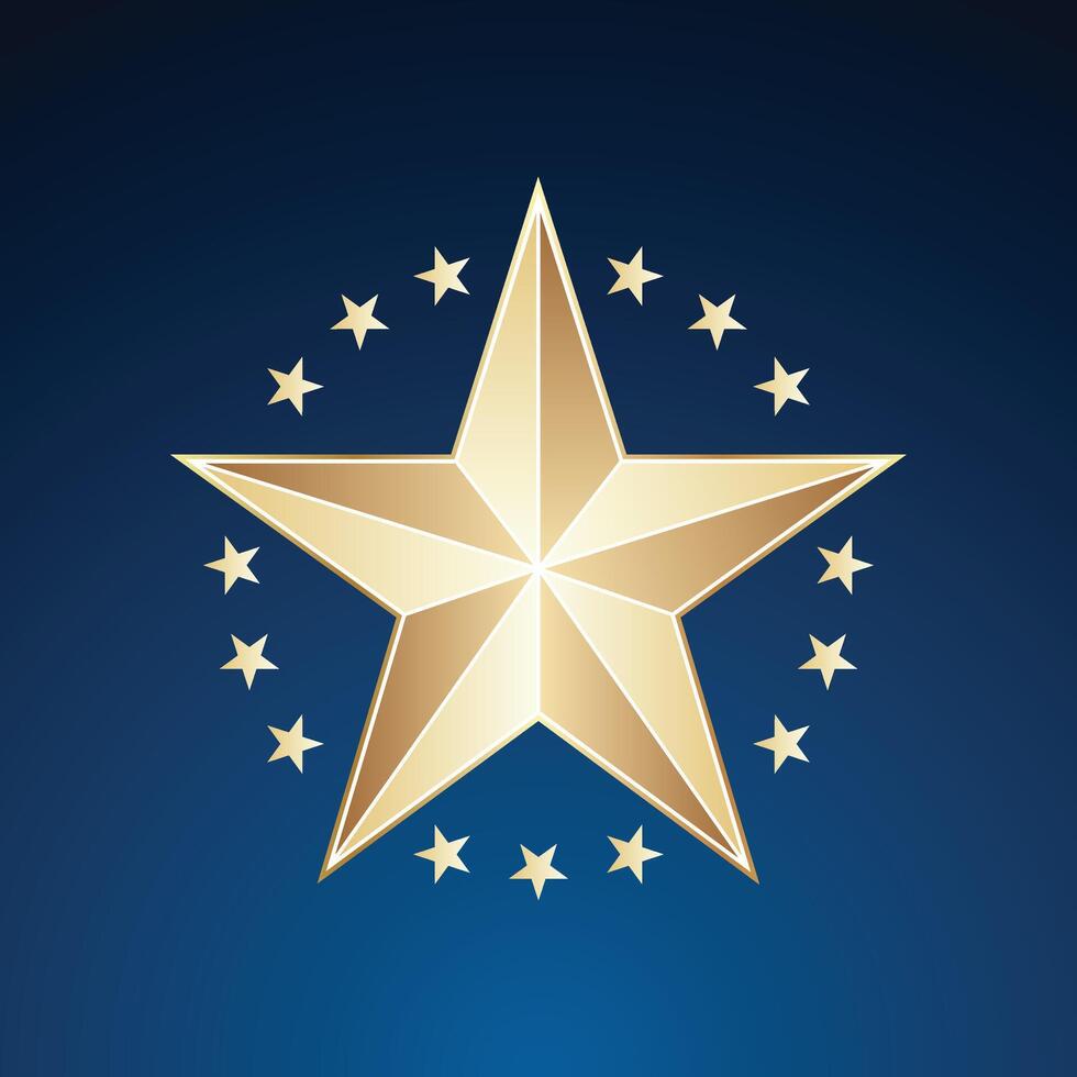 Rating symbol set of five pointed yellow golden stars quality rating product or service quality assesment simple minimal icon sign label design vector