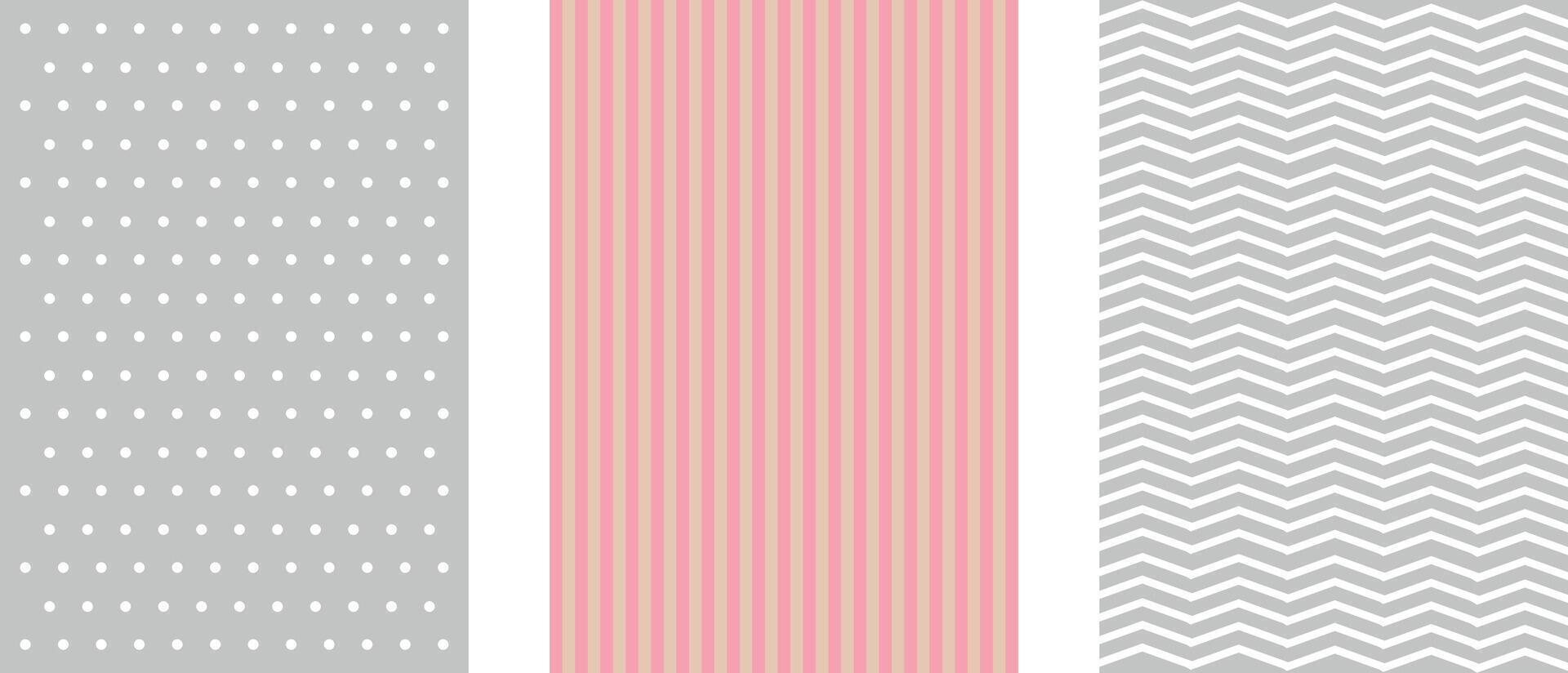 Set of seamless pattern of cute shapes, design for decoration, wrapping paper, print, fabric or textile, stylish collection, lovely cards vector