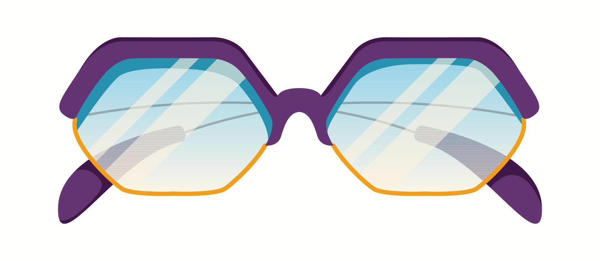 Timeless aviator sunglasses with a blue frame and gradient-tinted lenses. A must-have fashion accessory known for its stylish, adventurous appeal. vector