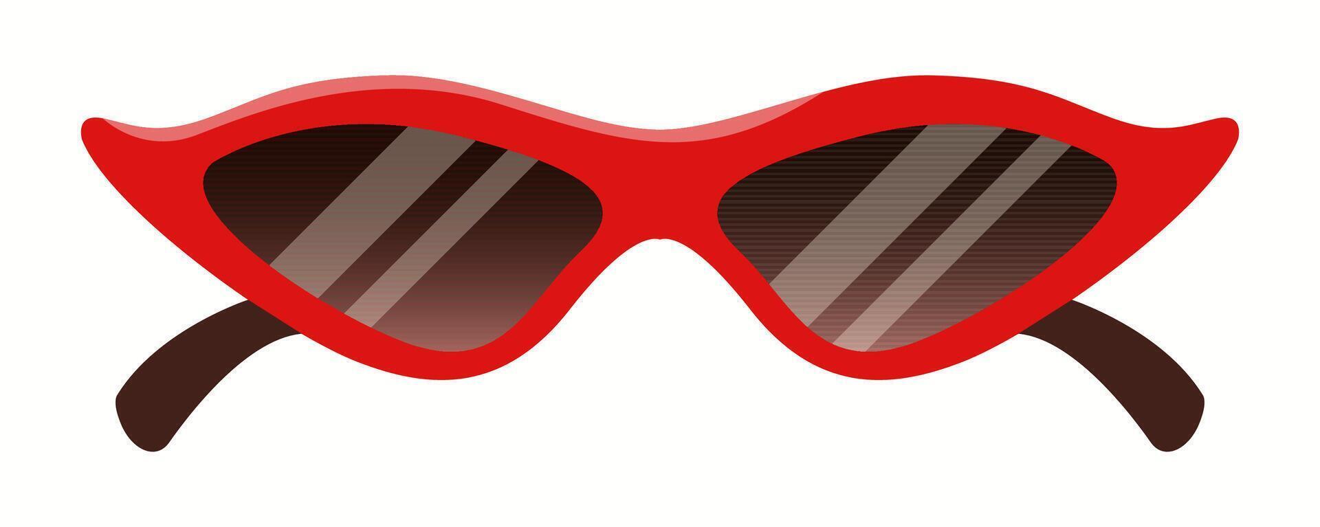 Fun and tropical-themed sunglasses with a bright yellow frame and playful blue palm-like details. A creative summer accessory for beach lovers. vector