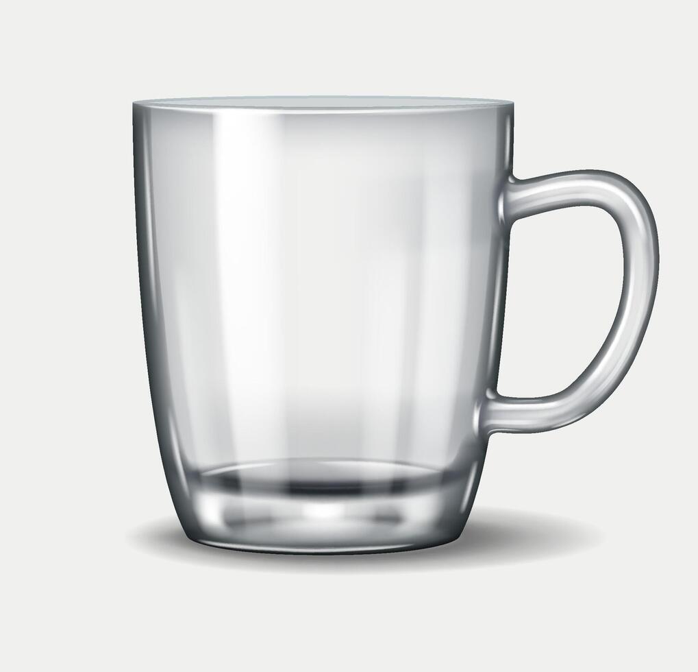 3D realistic illustration of a classic coffee cup with a smooth curved handle. Ideal for morning coffee, tea, and hot beverages in home and cafe environments. vector