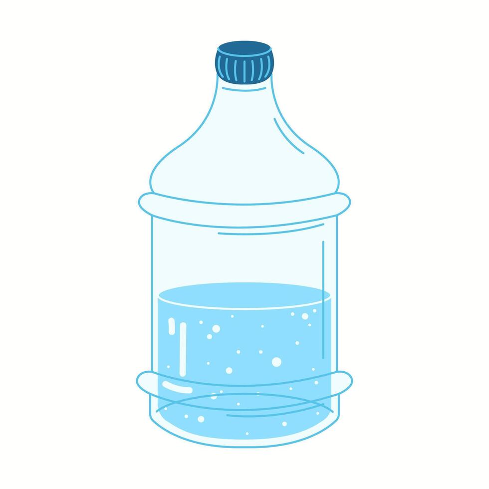 Illustration of a big plastic water container with a secure blue cap, designed for storage and bulk hydration needs. vector