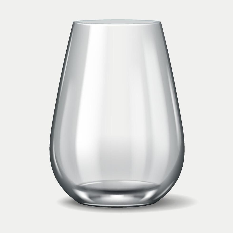 Realistic 3D illustration of a rounded wine glass with smooth edges. Ideal for wine-tasting, bar setups, elegant dining, and luxury glassware design. vector