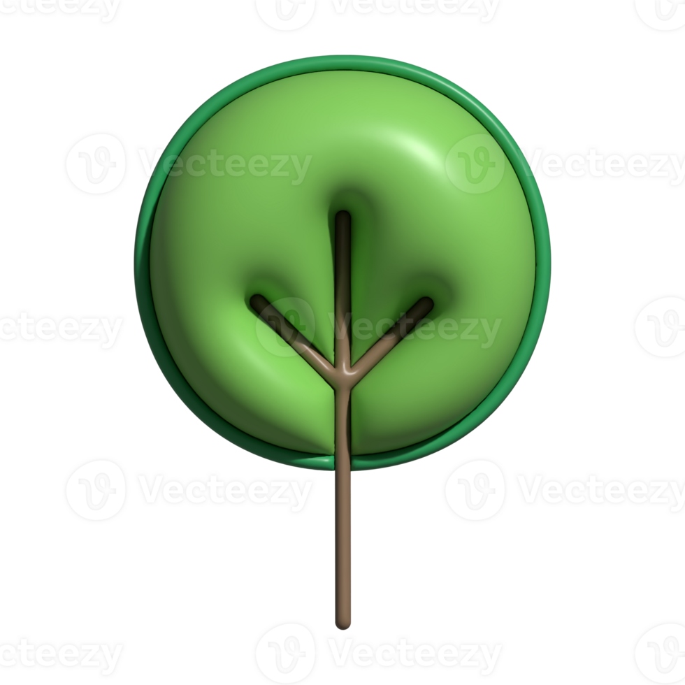 3D Tree Icon Glossy Green Nature Symbol png