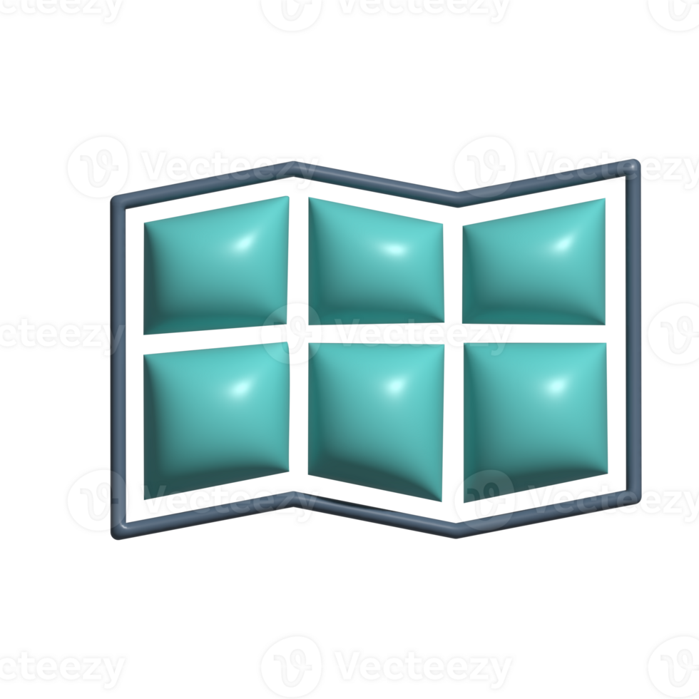 3D Folded Map Icon png