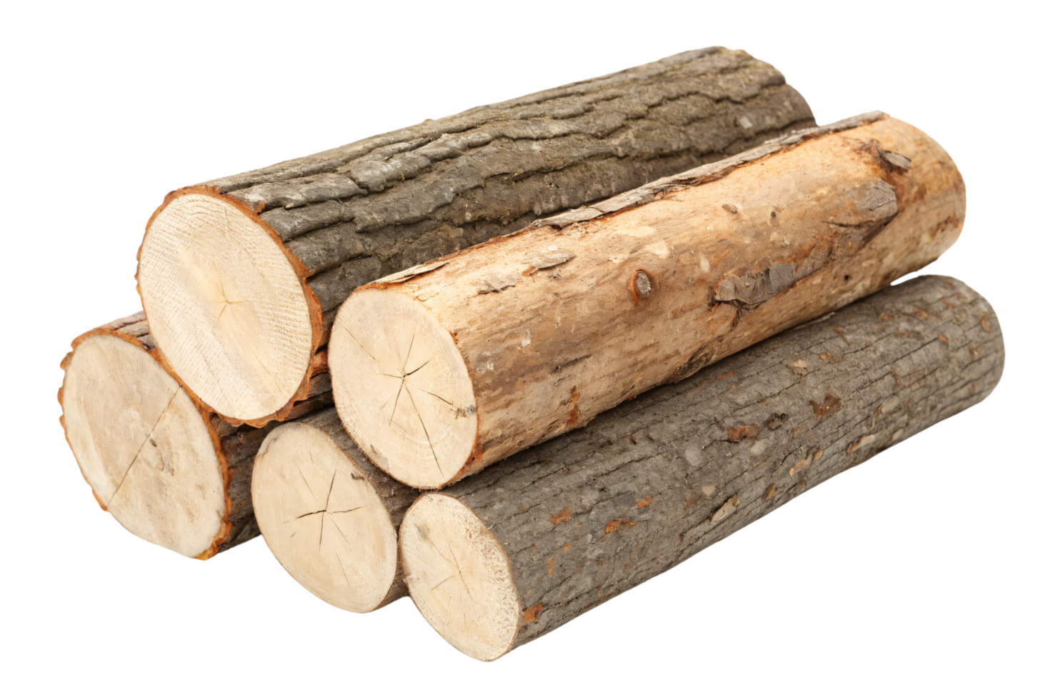 Rough-cut logs stacked together, showcasing natural textures and earthy tones, often associated with campfires, woodworking, or eco-friendly living png