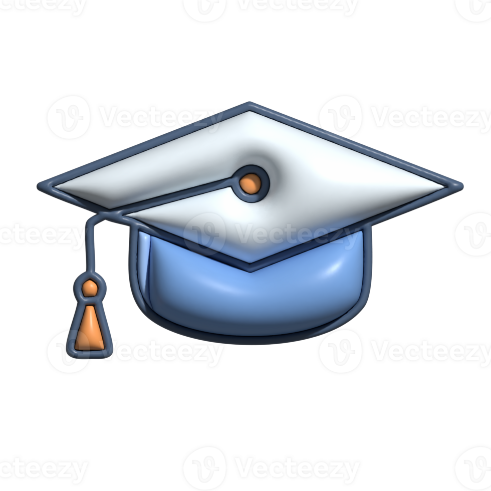 3D Graduation Cap Icon Education and Academic Achievement Symbol png
