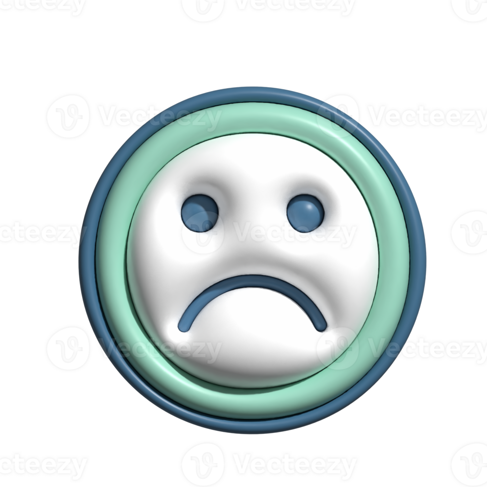 3D Sad Face Emoji Icon Negative Emotion Symbol png