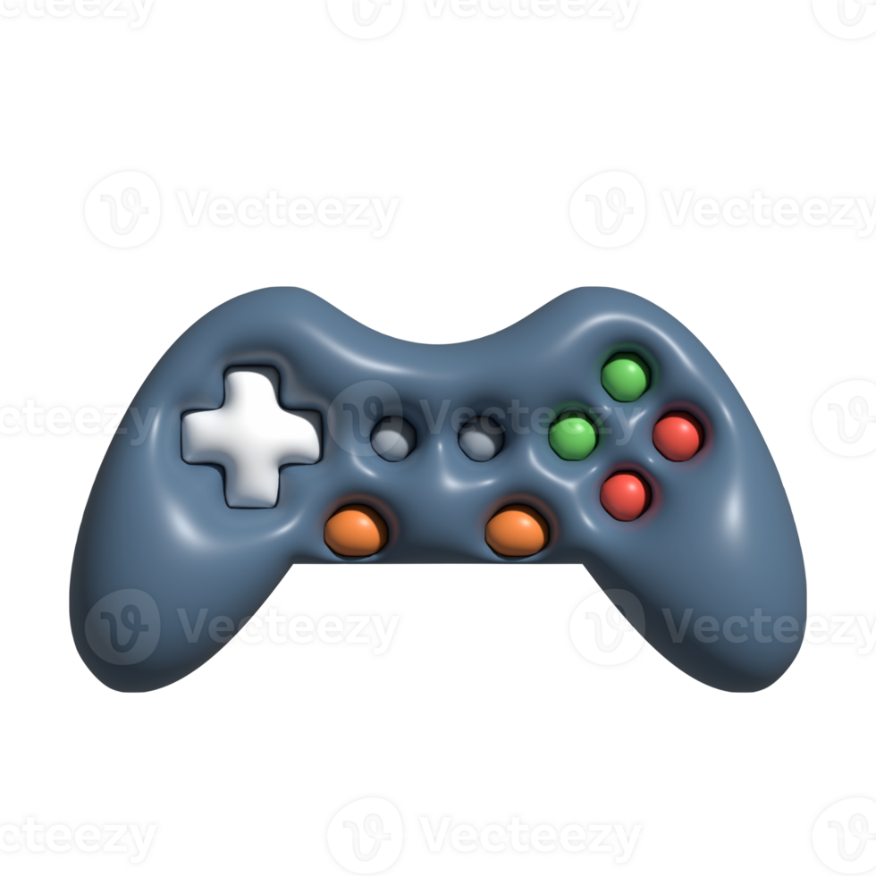 3D Game Controller Icon Modern Gaming Pad with Colorful Buttons png