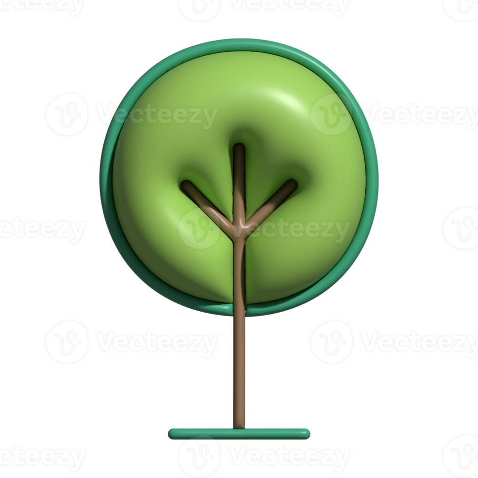 3D Green Tree Icon Nature and Environment Symbol png