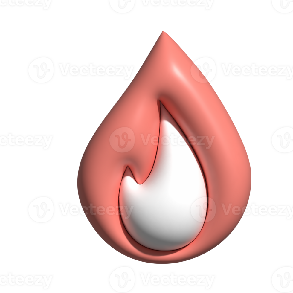 3D Fire Flame Icon Heat and Energy Symbol png