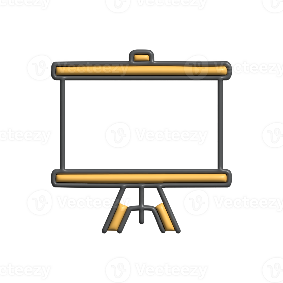 3D Presentation Board Icon Business and Education Symbol png