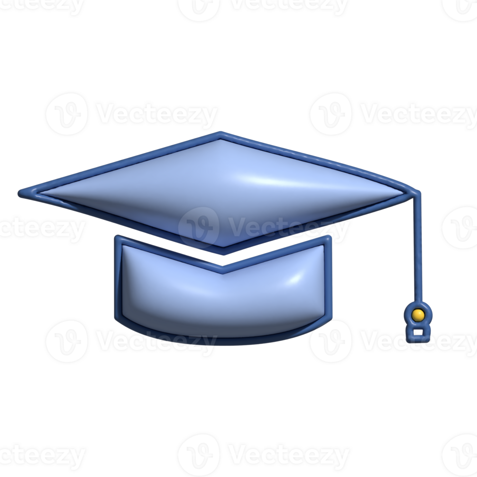 3D Graduation Cap Icon Academic Achievement Symbol png