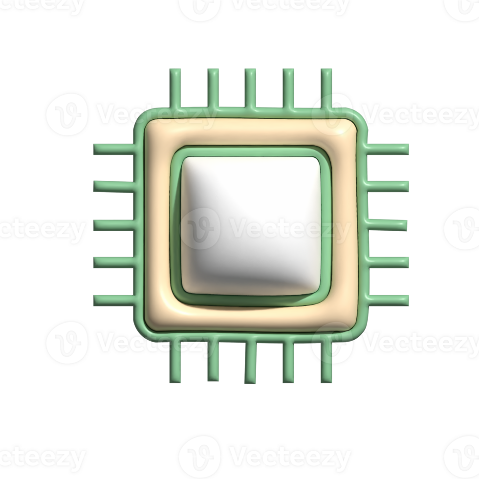 3D Chip Icon Microprocessor Symbol png