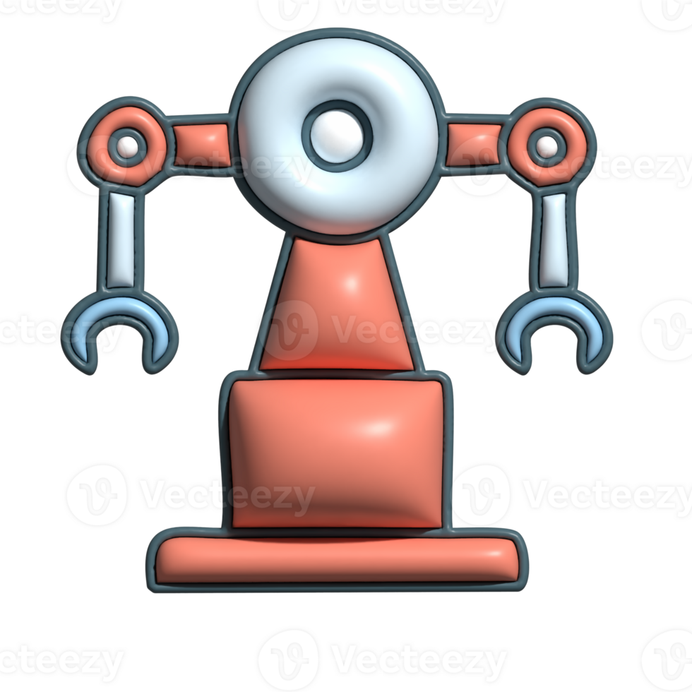 3D Industrial Robot Arm Icon Automation and Robotics Technology Symbol png