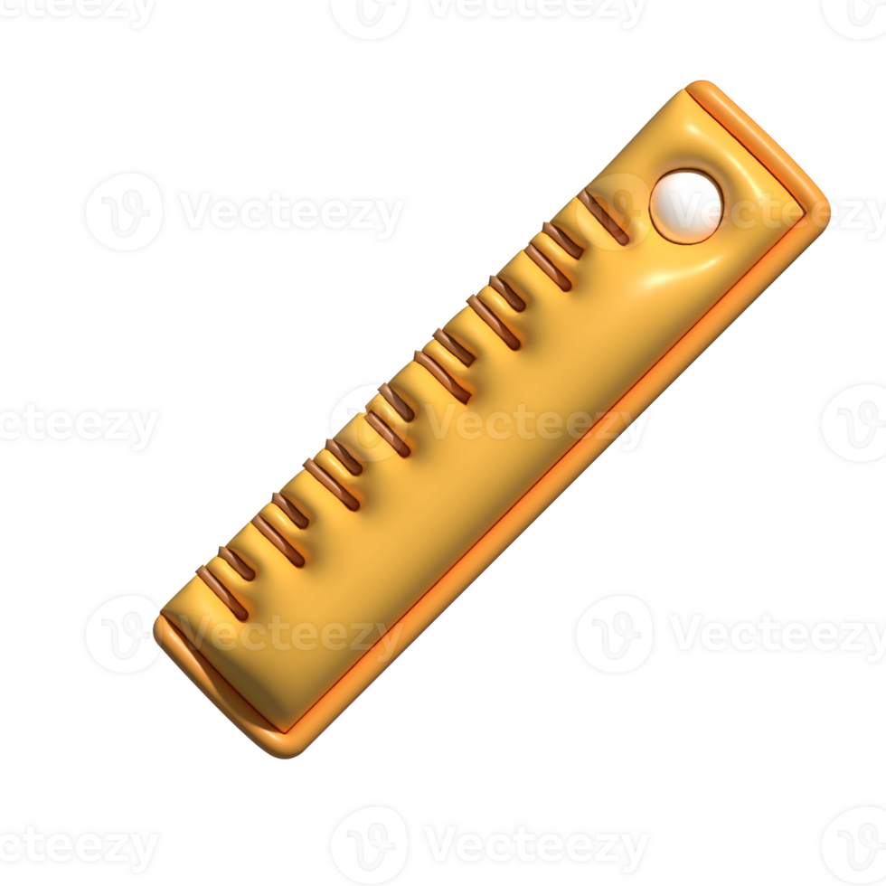 3D Ruler Icon Yellow Measurement Tool Symbol png