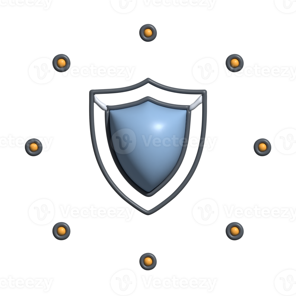 3D Network Security Shield Icon Data Protection and Cyber Defense Symbol png