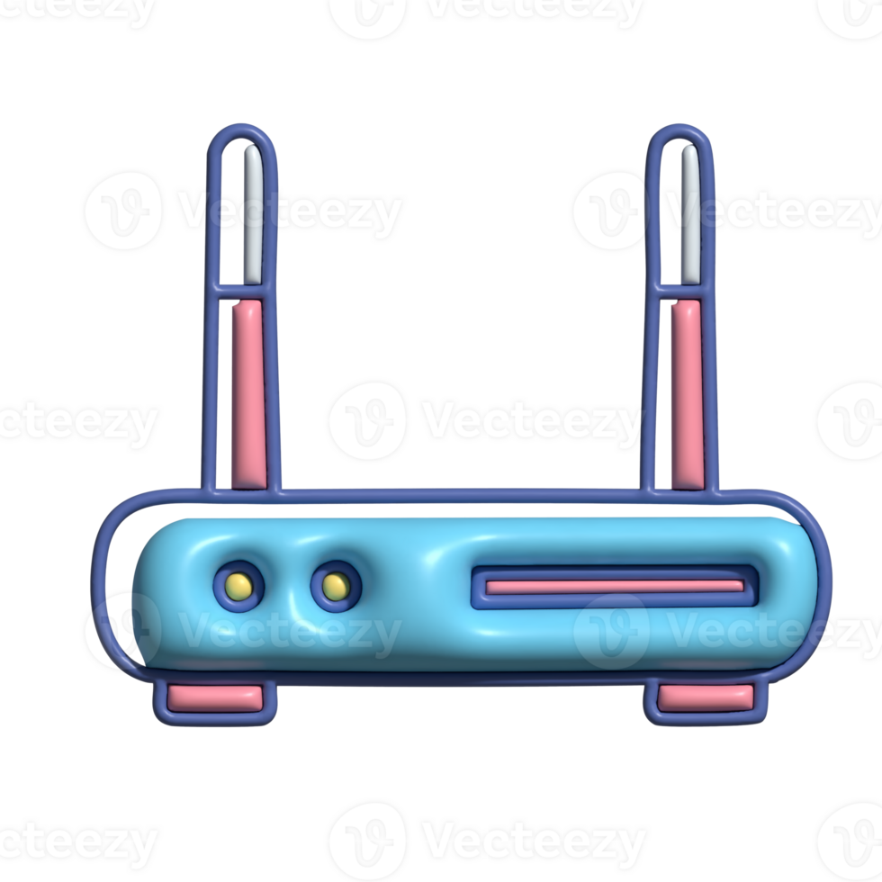 Modern Wireless Router Icon with Dual Antennas png