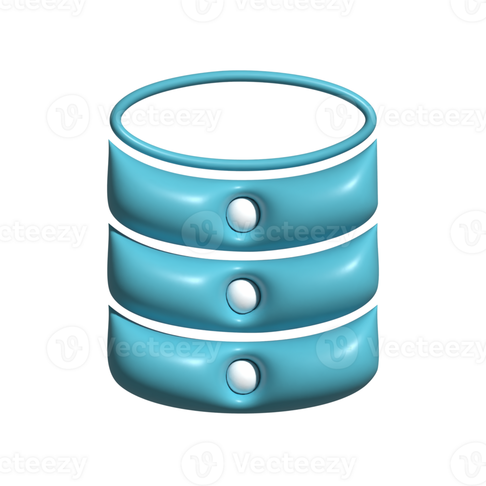 3D Database Icon Data Storage Stack png