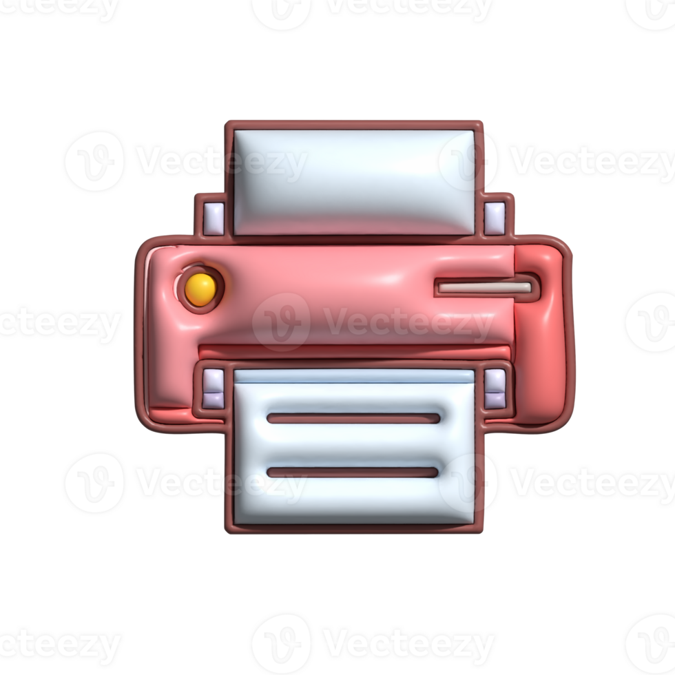 3D Printer Icon Modern Printing Machine Symbol in Pink and White png