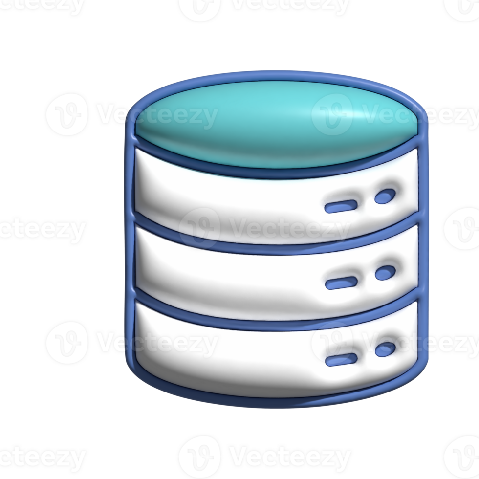 3D Database Server Icon Data Storage and Cloud Computing Symbol png