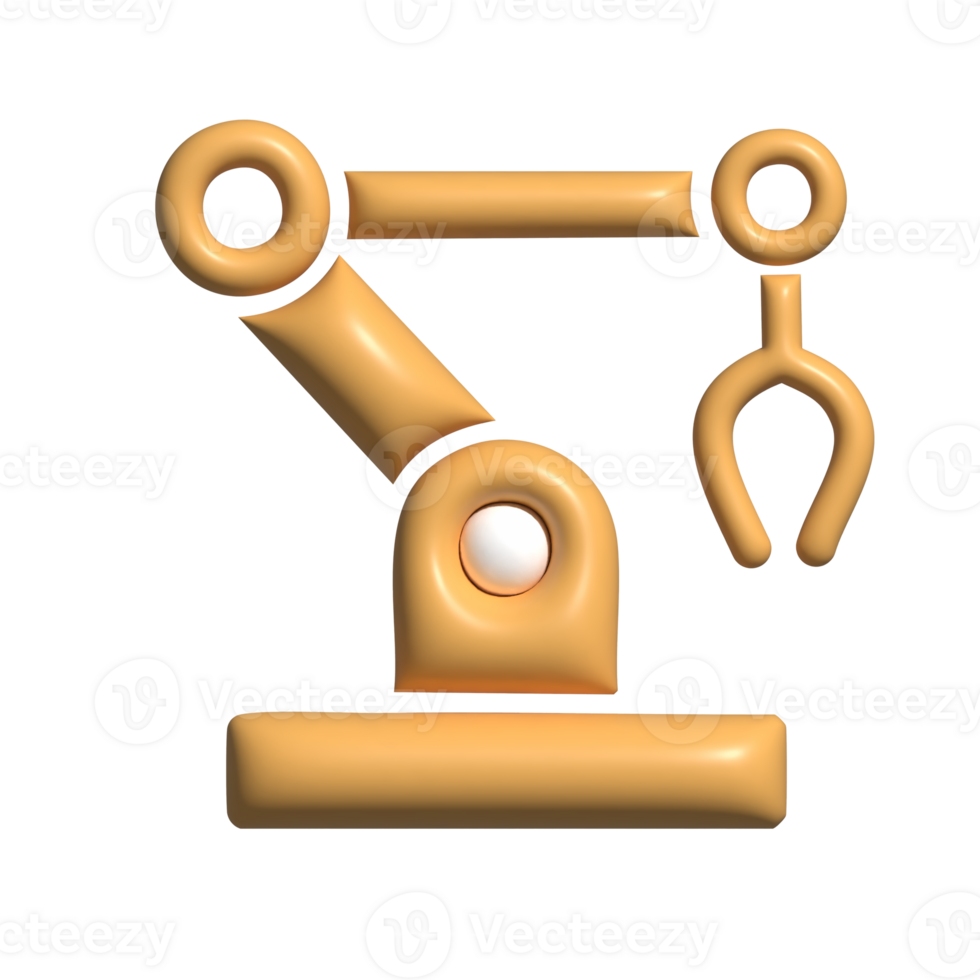3D Industrial Robotic Arm Icon Automation and Manufacturing Symbol png