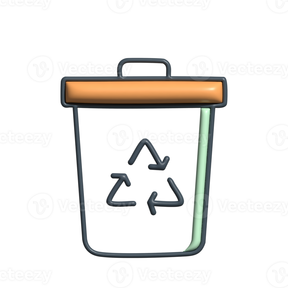 Eco-Friendly Recycling Bin Icon with Transparent Design png