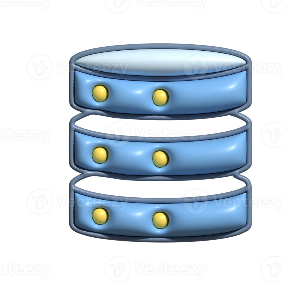 3D Database Server Icon Data Storage Stack png