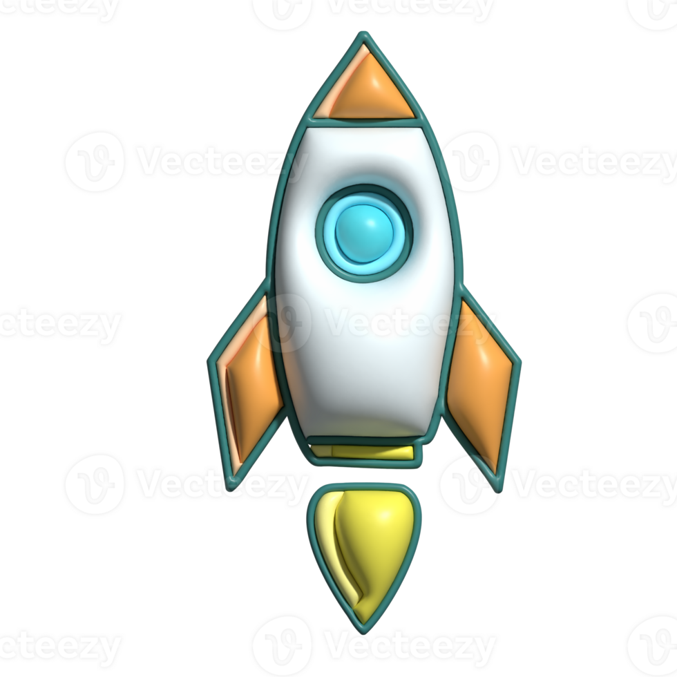 3D Rocket Icon Space Launch Symbol png