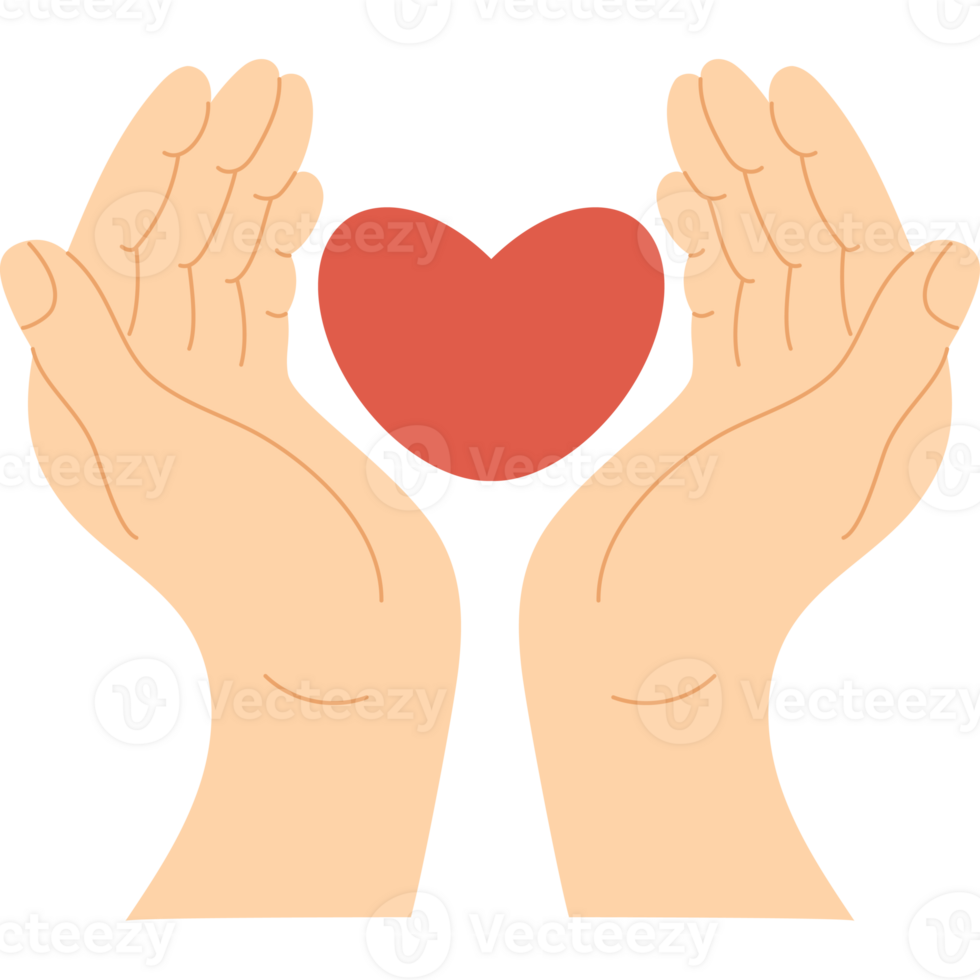 Two Hands Holding Red Heart png