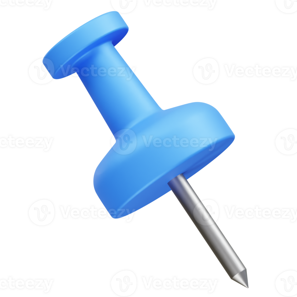 Thumbtack icon illustration 3d. Pushpin icon rendering 3d png