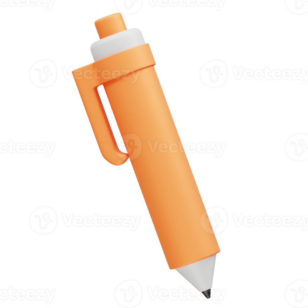 pencil and eraser icon 3d. Pen icon 3d render illustration png