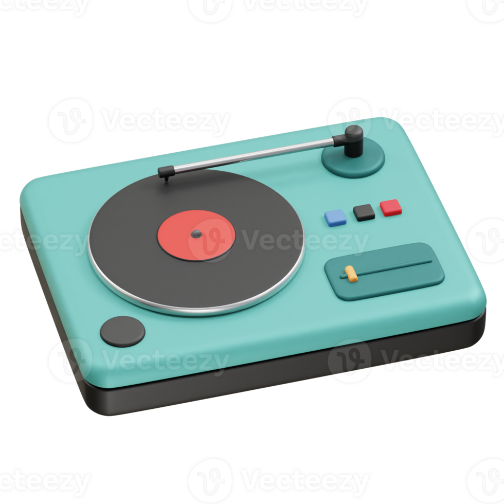 Turntable 3D Render icon. Vinyl record icon 3d rendering illustration png