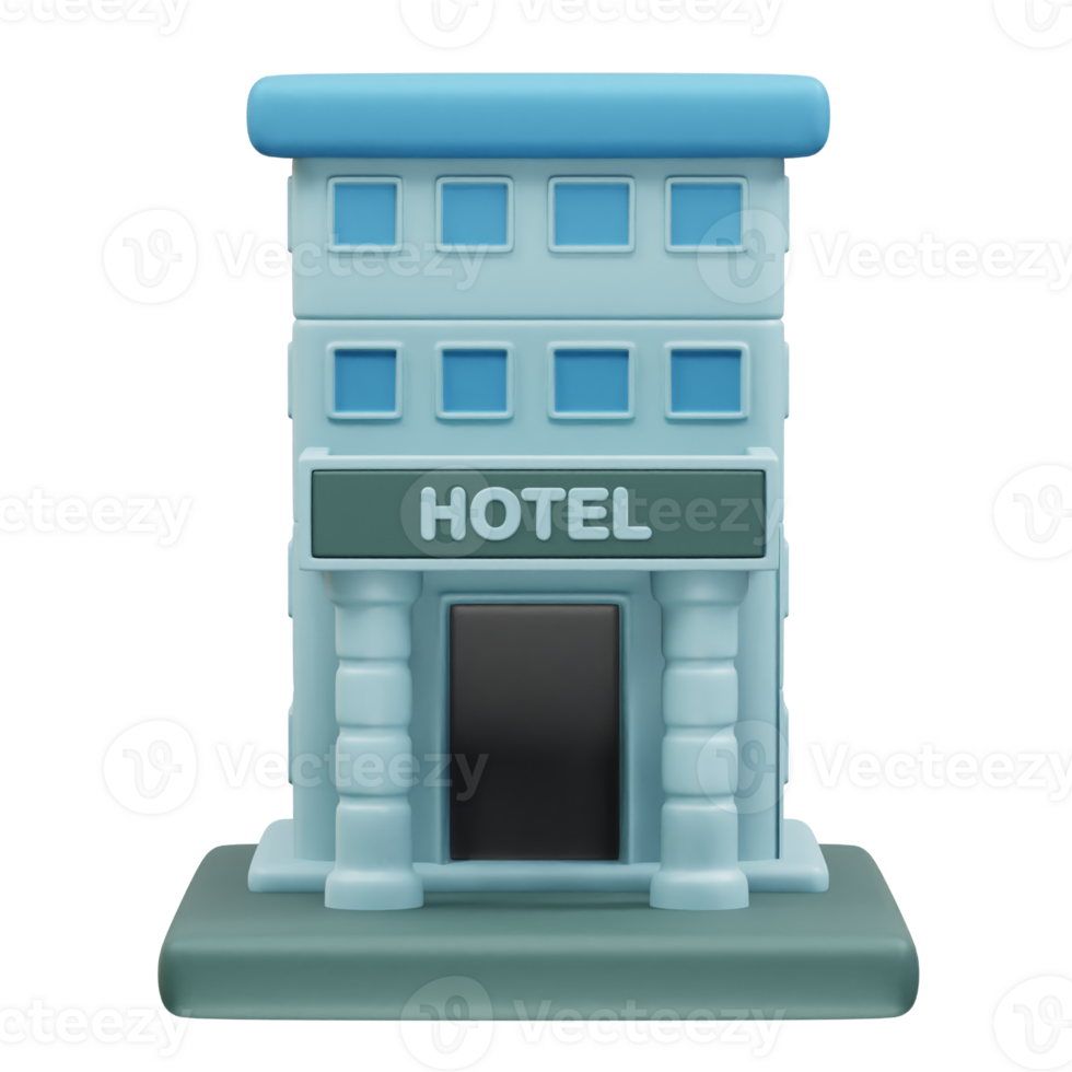 Hotel icon 3d rendering illustration png