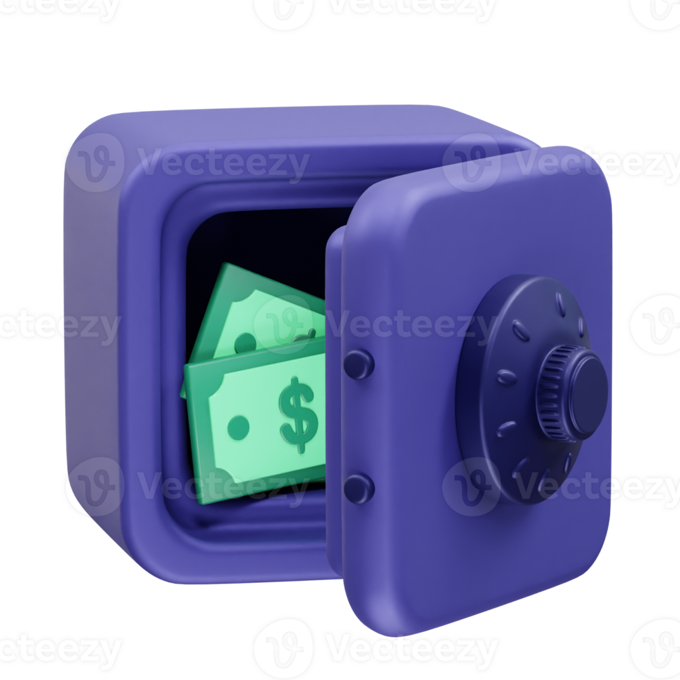 Secure Savings in a Digital Safe icon illustration 3d. Vault icon 3d render png