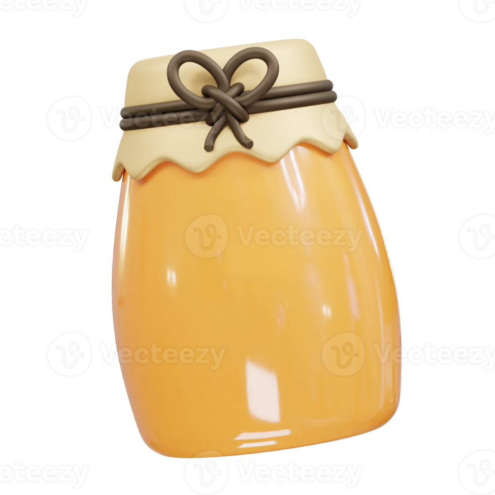 Honey Jar 3D Render icon illustration png