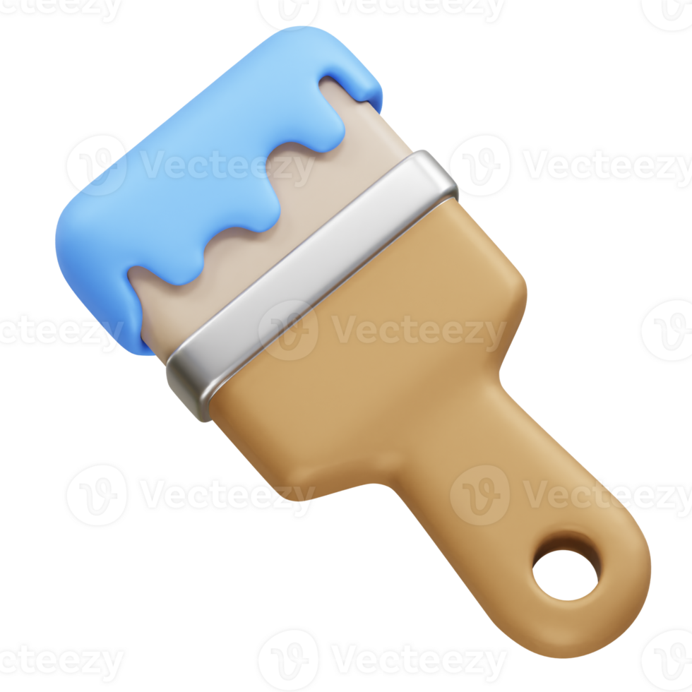 Paint Brush Icon 3d rendering illustration png