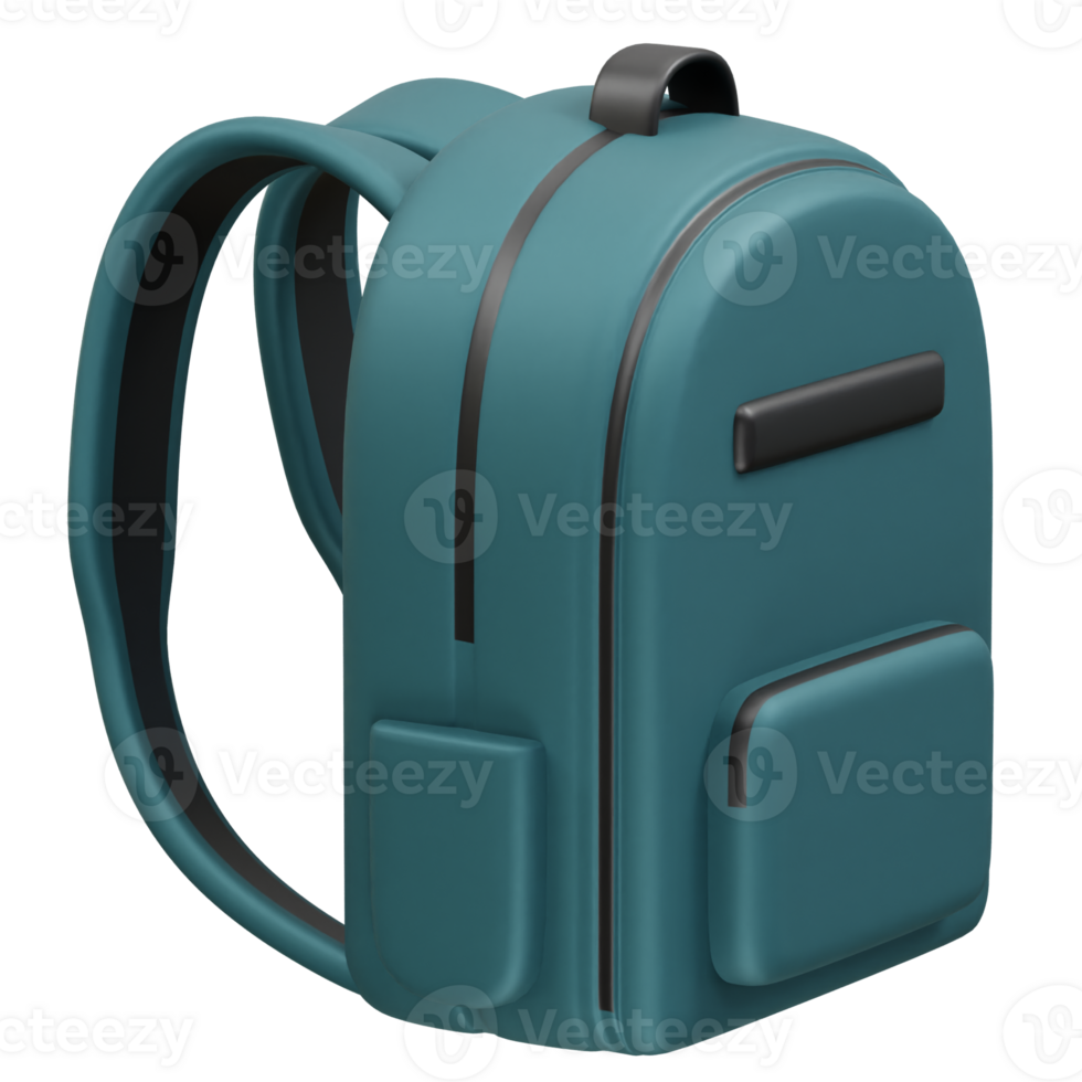 Teal Backpack 3D Render icon School bag icon 3d render illustration png