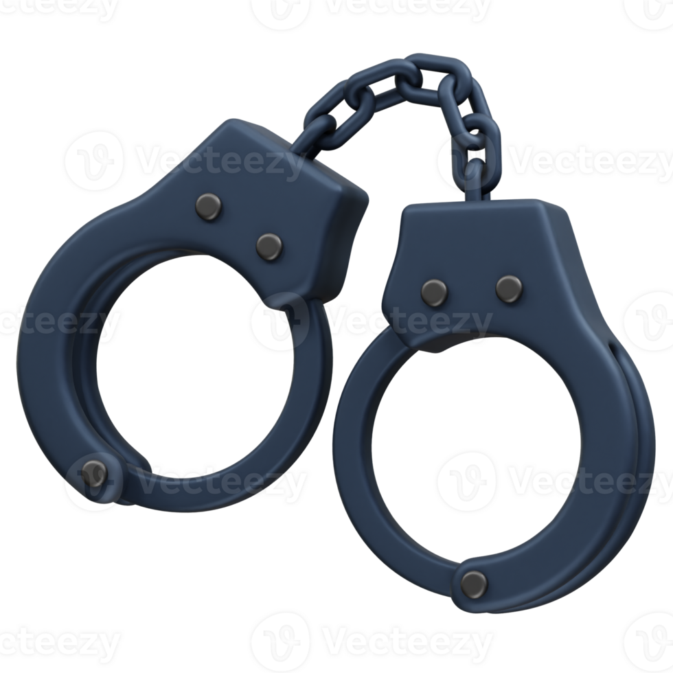 Handcuffs icon illustration 3d rendering png